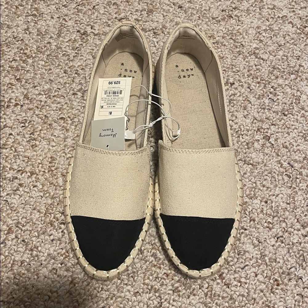 A New Day Women's Cream and Black Espadrilles